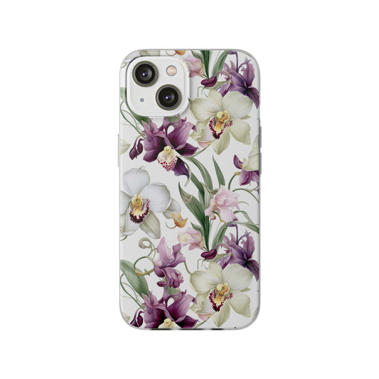 Étui de téléphone flexible orchidée lilas 