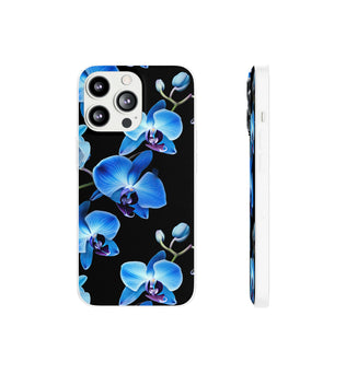 Coques de téléphone flexibles orchidée bleue