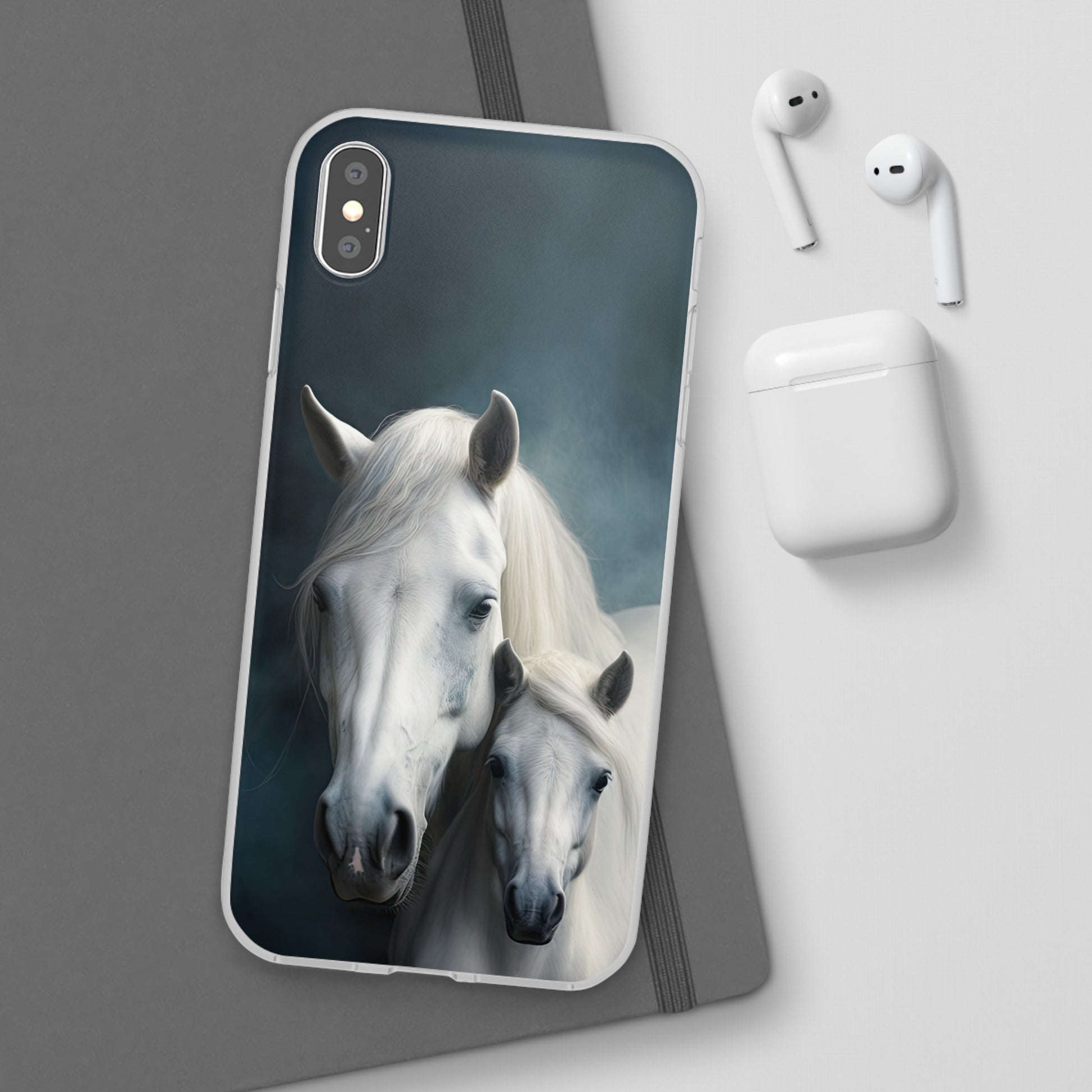 Flexible White Horse Phone Case