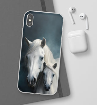 Flexible White Horse Phone Case