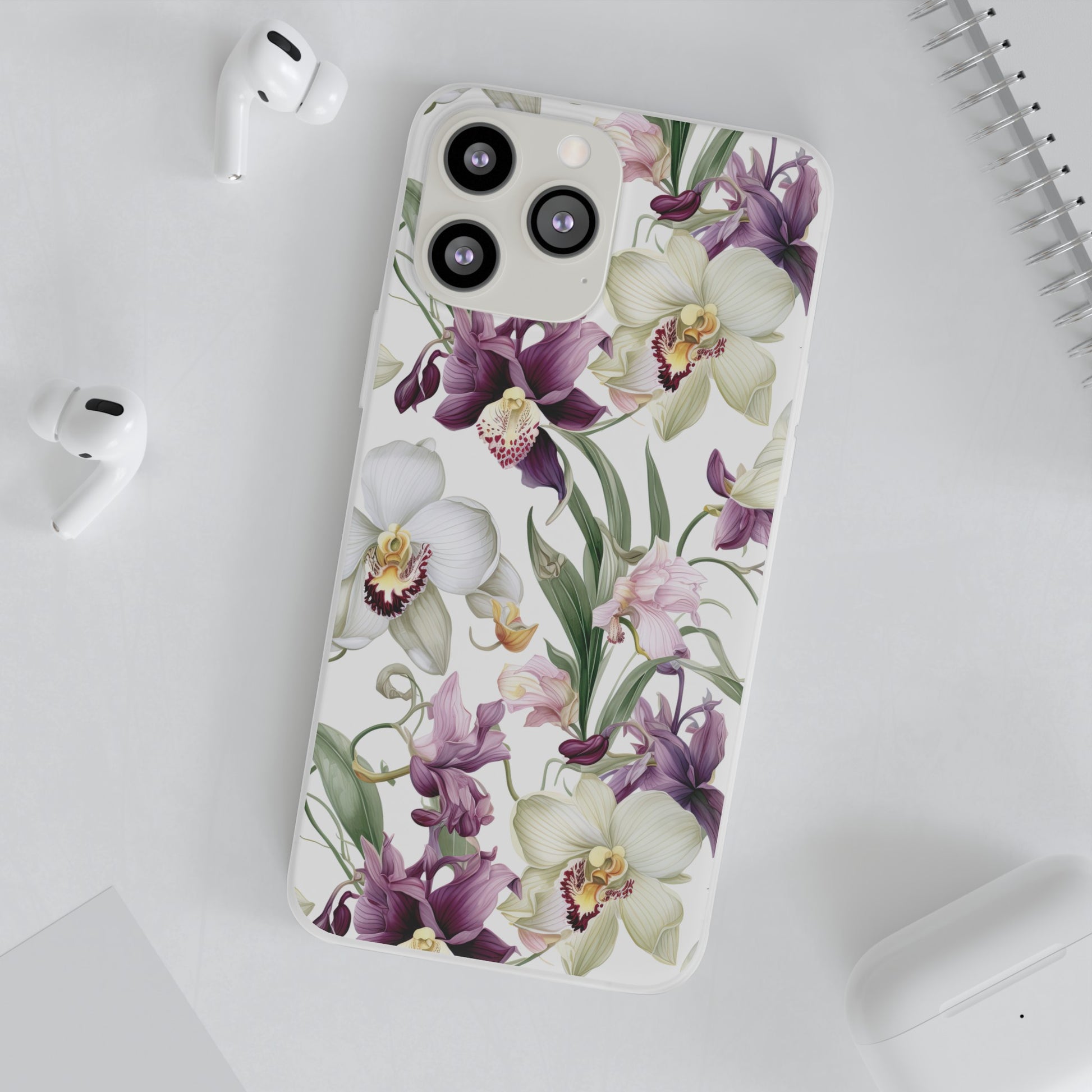 Étui de téléphone flexible orchidée lilas 