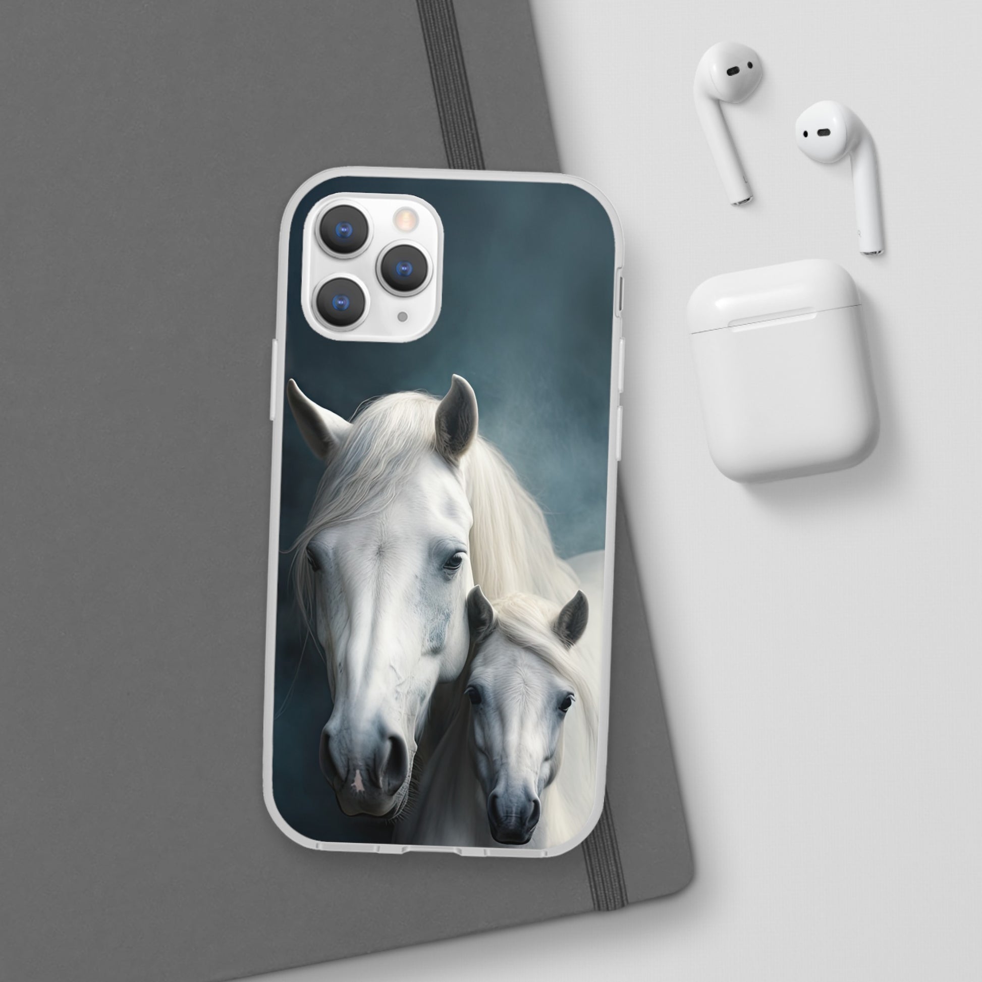 Flexible White Horse Phone Case