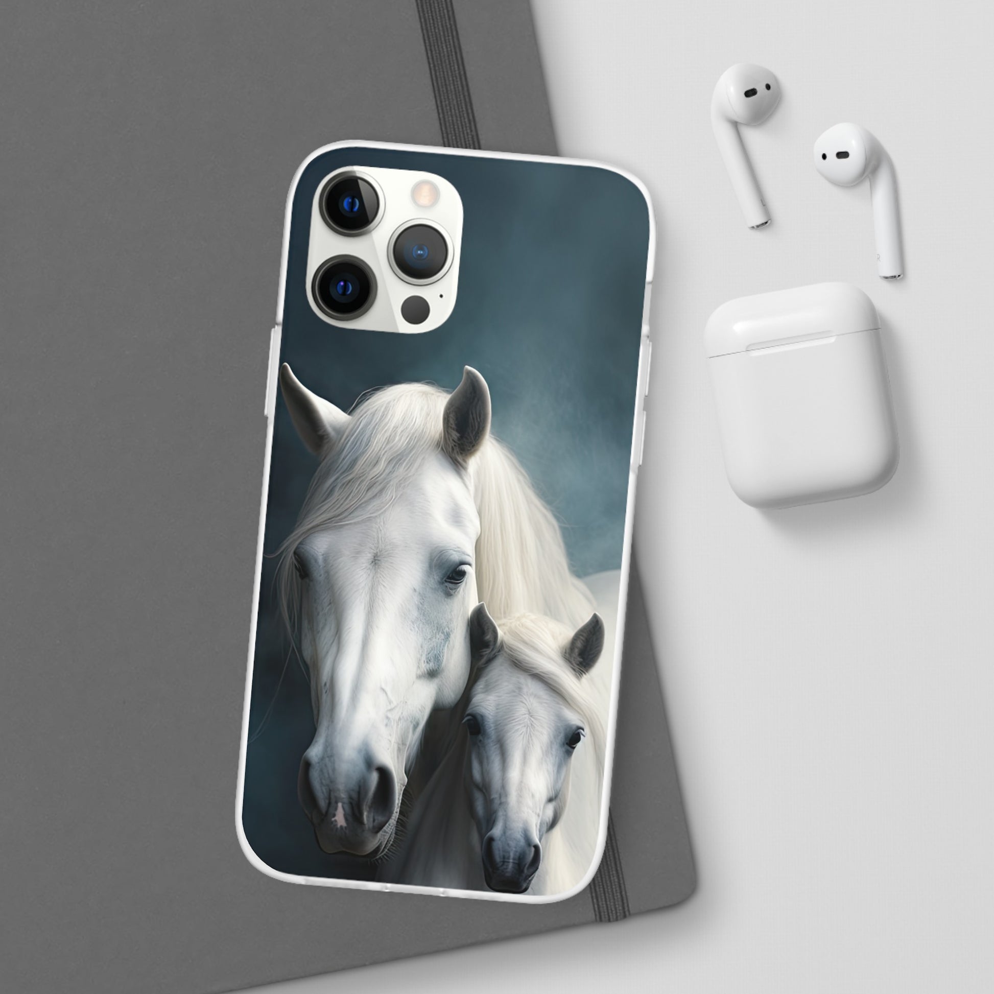 Flexible White Horse Phone Case