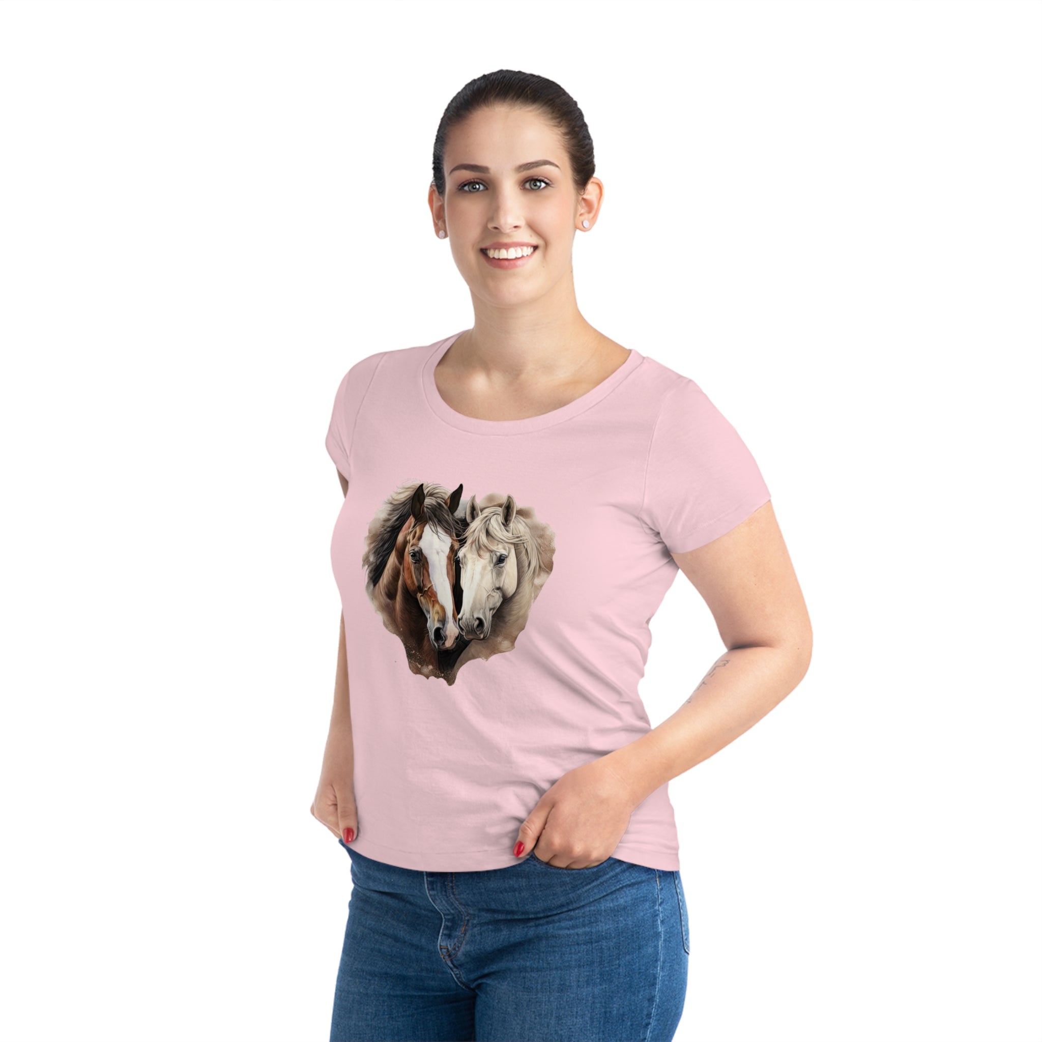 Majestic Mane Women's Horse T-shirt - Eco-Friendly