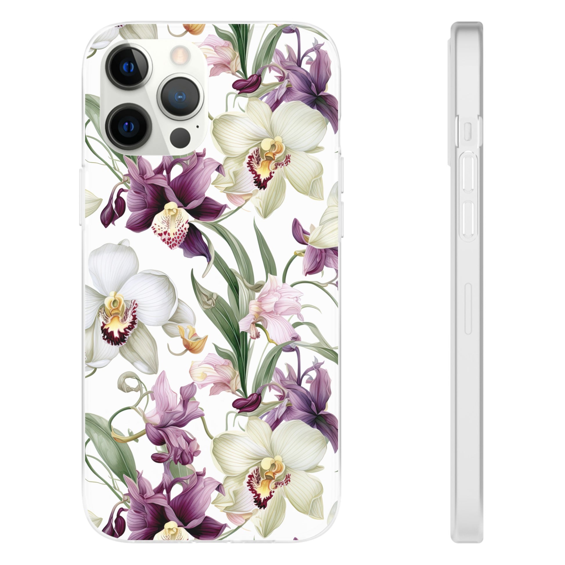 Étui de téléphone flexible orchidée lilas 