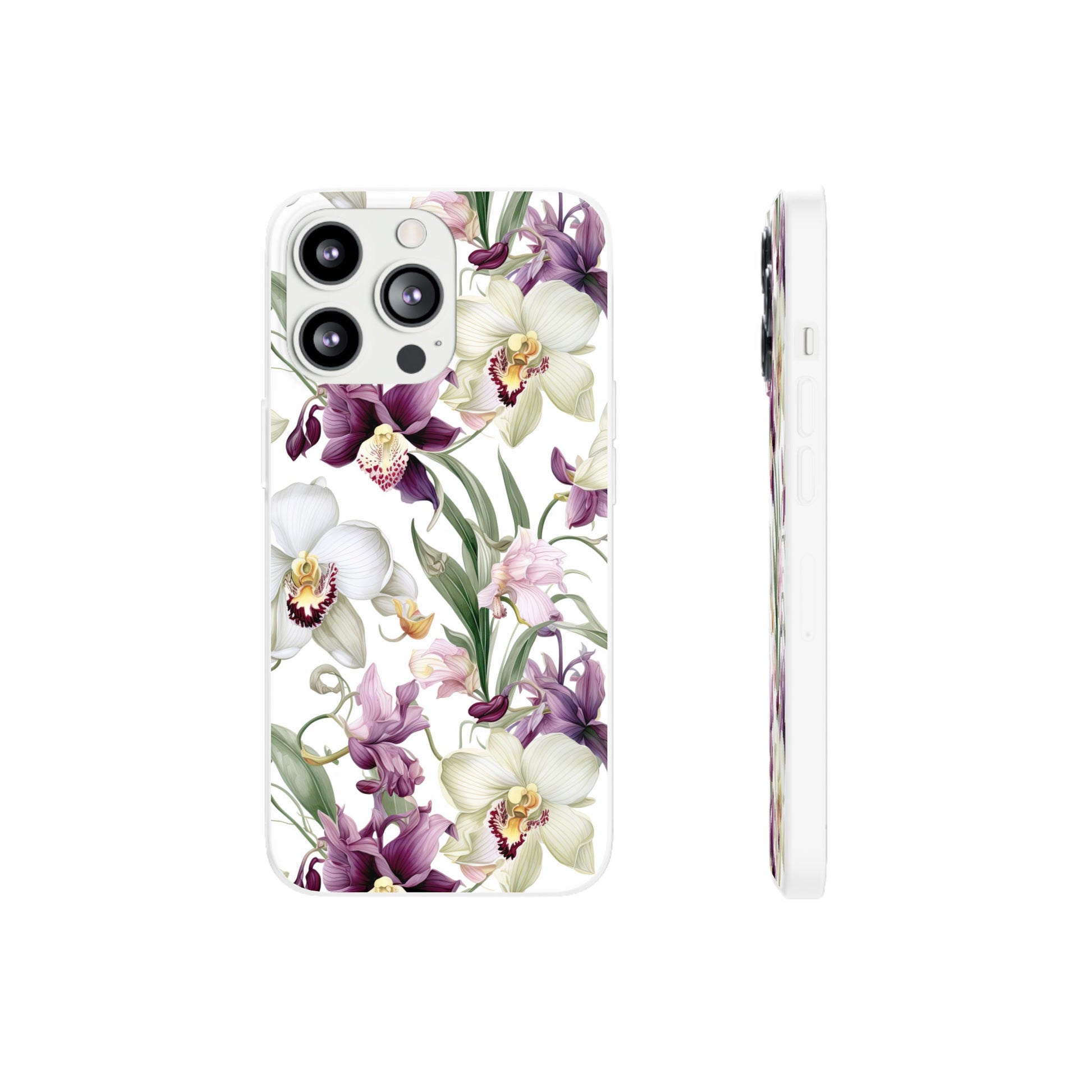 Étui de téléphone flexible orchidée lilas 