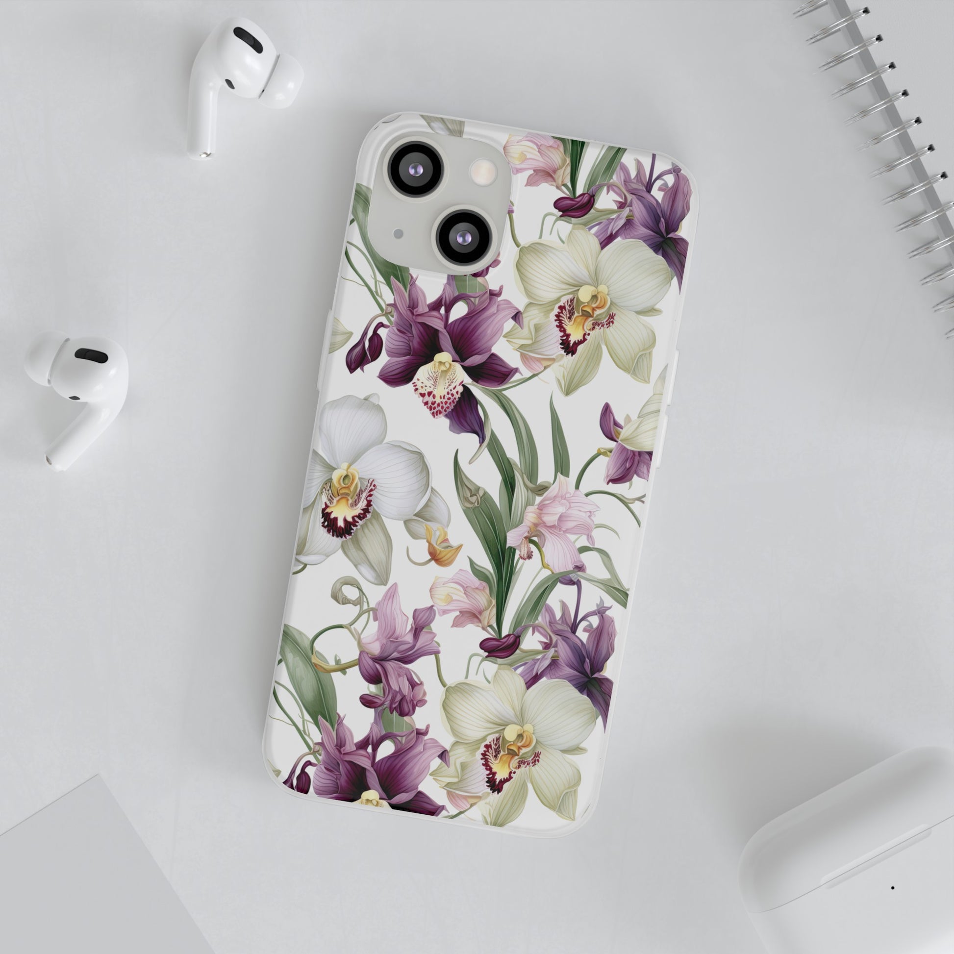 Étui de téléphone flexible orchidée lilas 