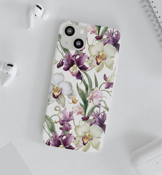 Étui de téléphone flexible orchidée lilas 