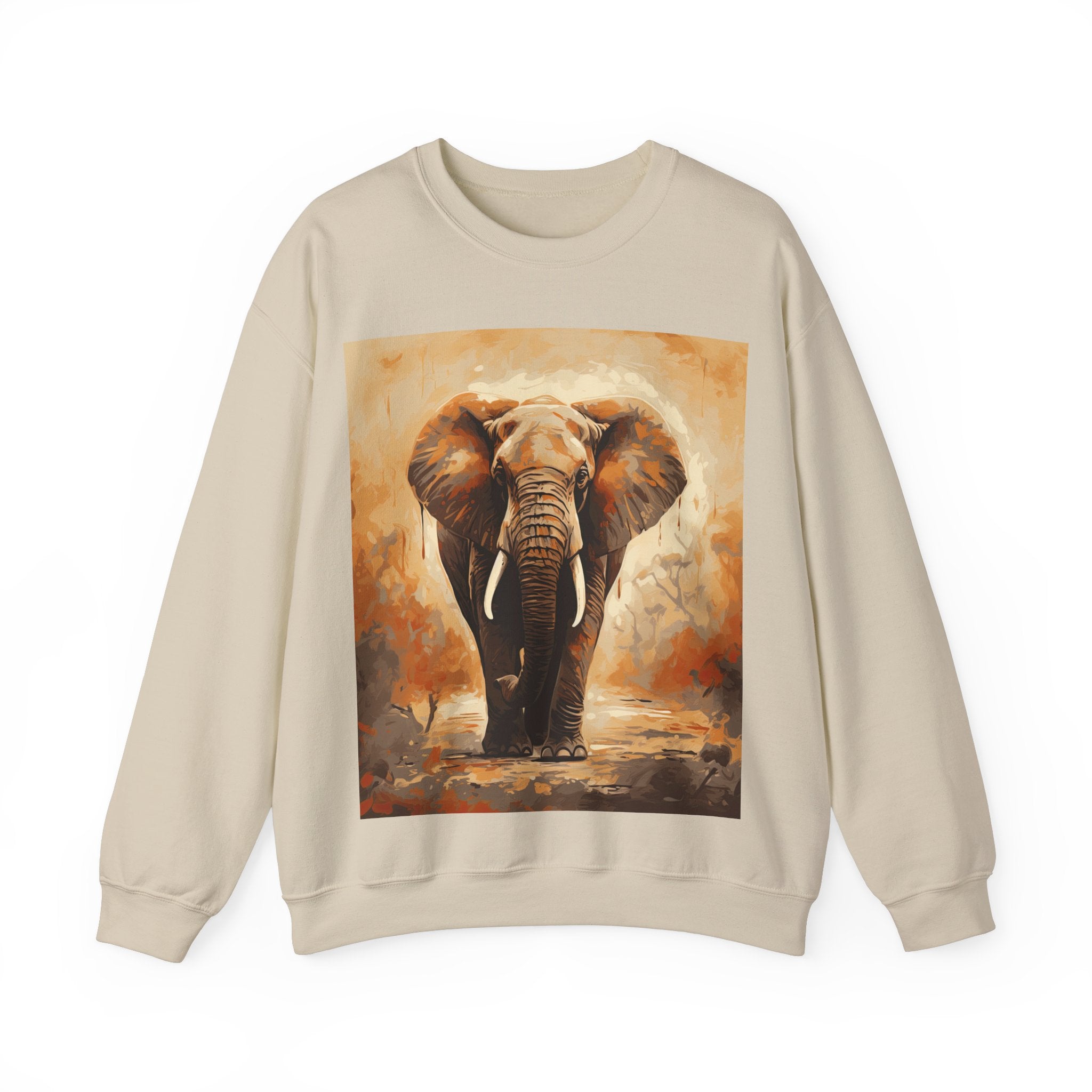 Unisex Sweatshirt with Elephant Print