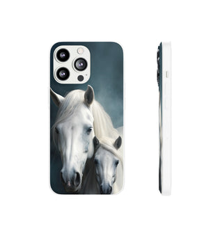 Flexible White Horse Phone Case