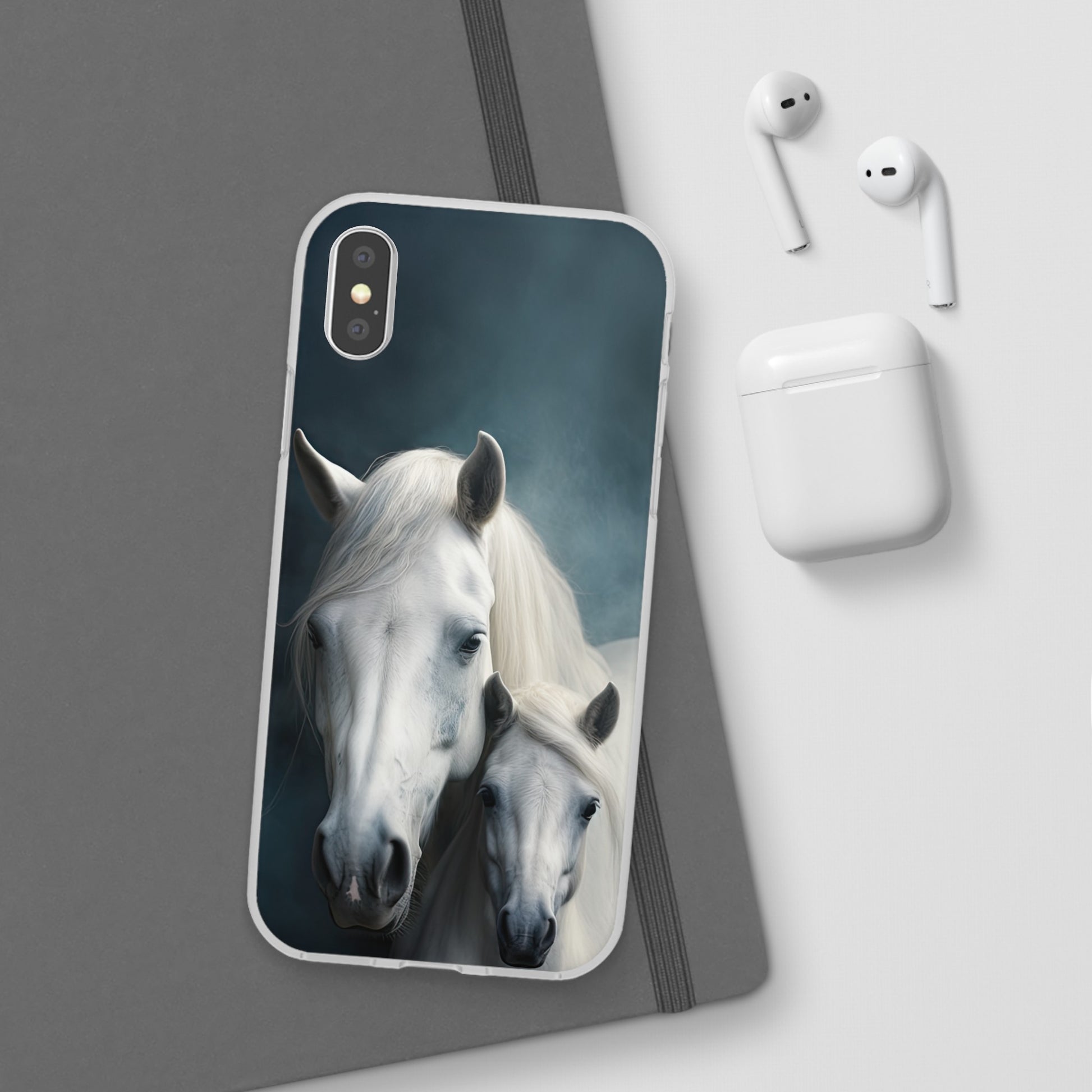 Flexible White Horse Phone Case