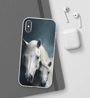 Flexible White Horse Phone Case