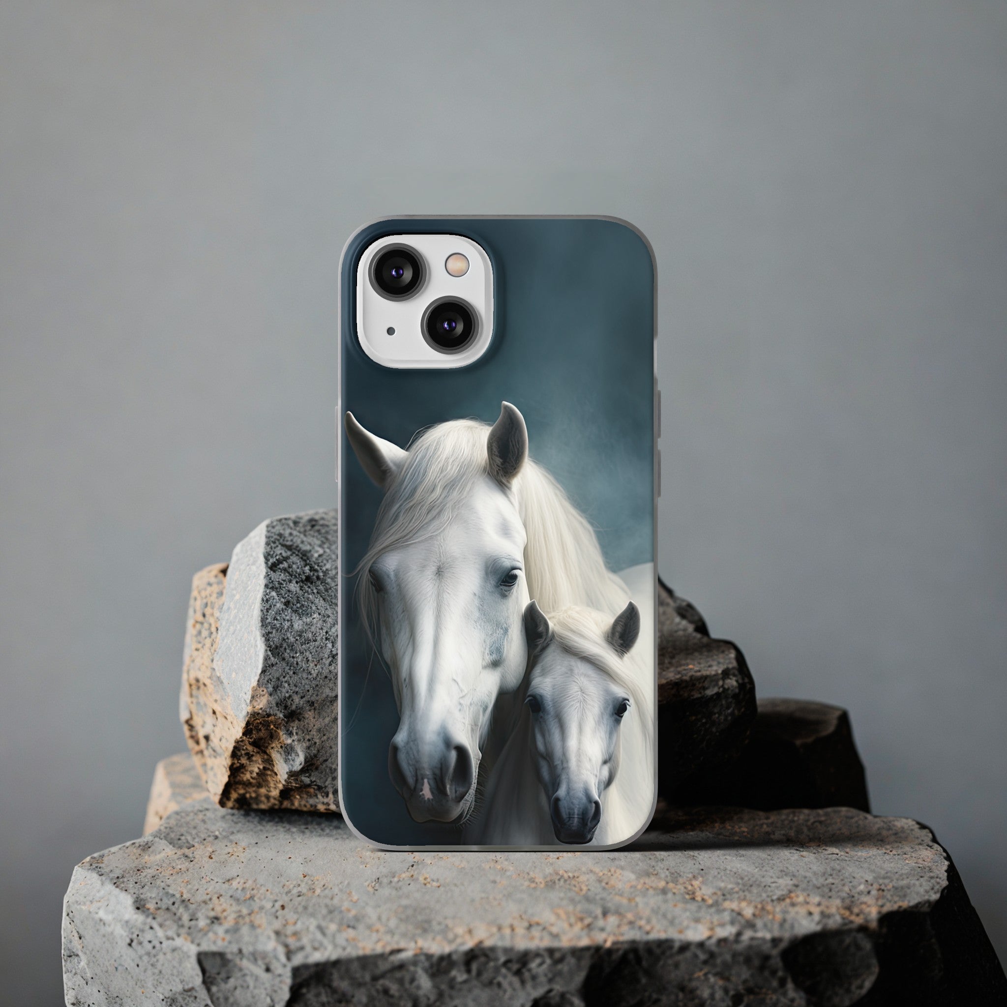 Flexible White Horse Phone Case