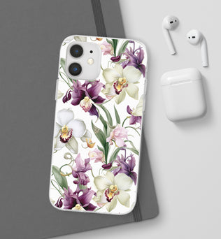 Étui de téléphone flexible orchidée lilas 