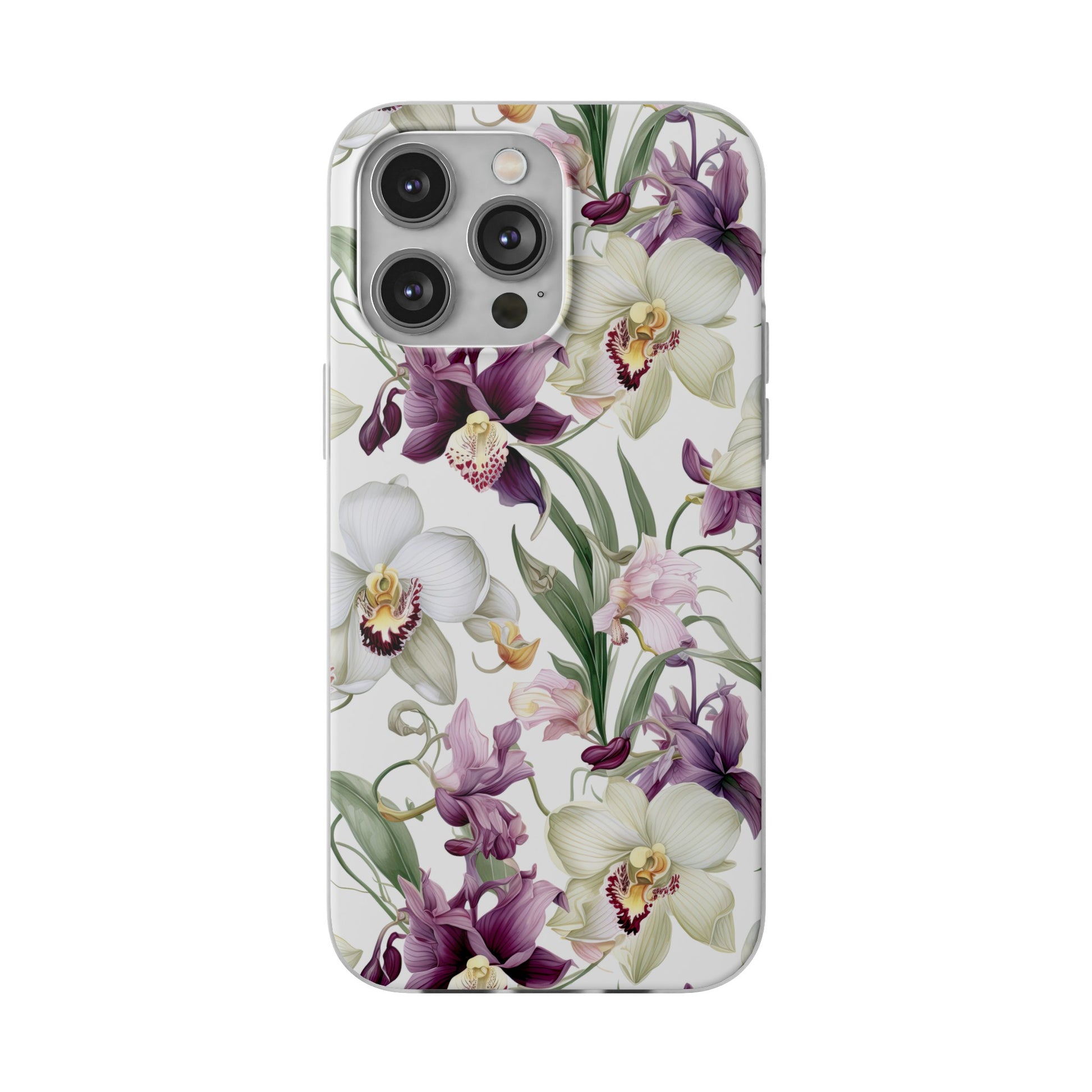 Étui de téléphone flexible orchidée lilas 