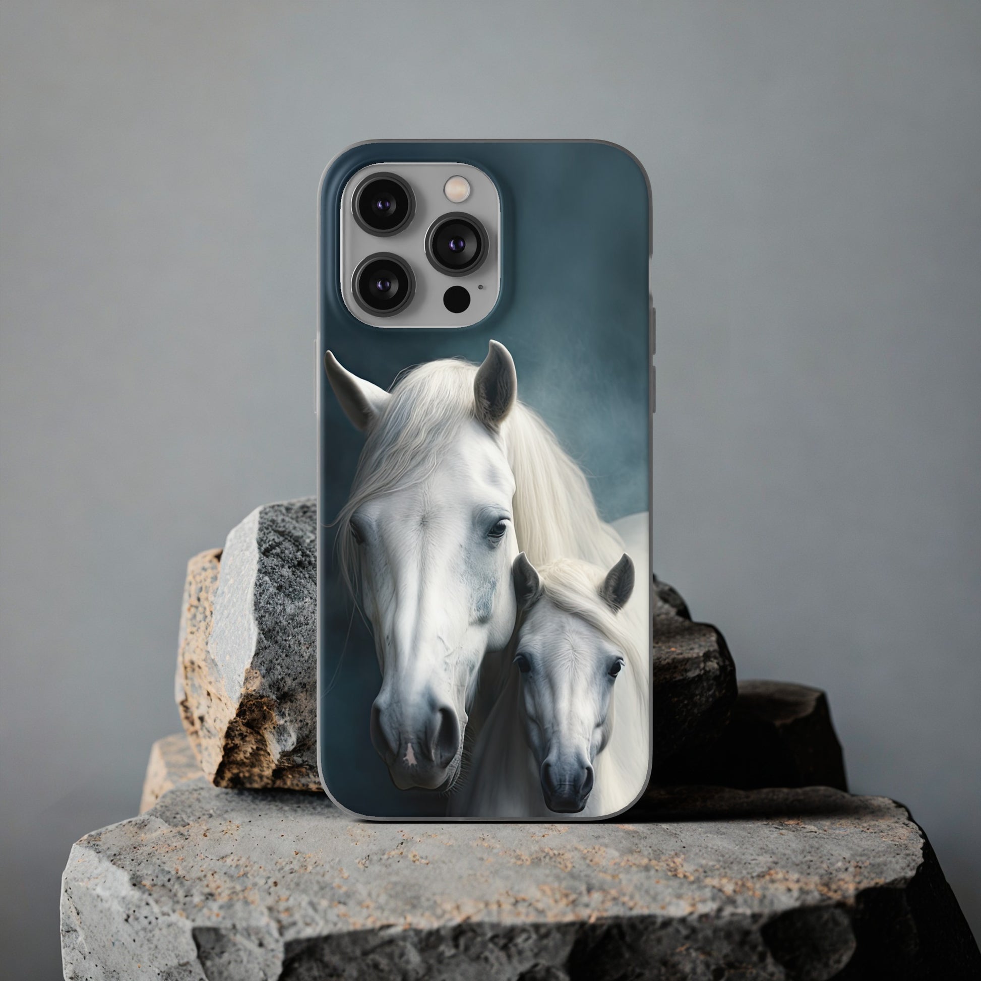 Flexible White Horse Phone Case