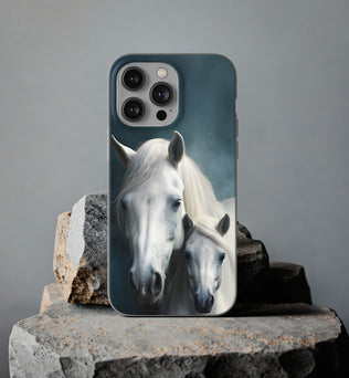 Flexible White Horse Phone Case