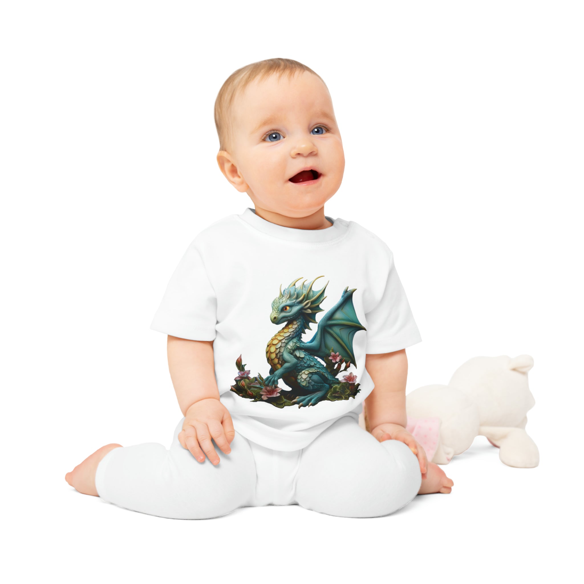 Smaragdgrünes Drachen-T-Shirt - Umweltfreundlich 