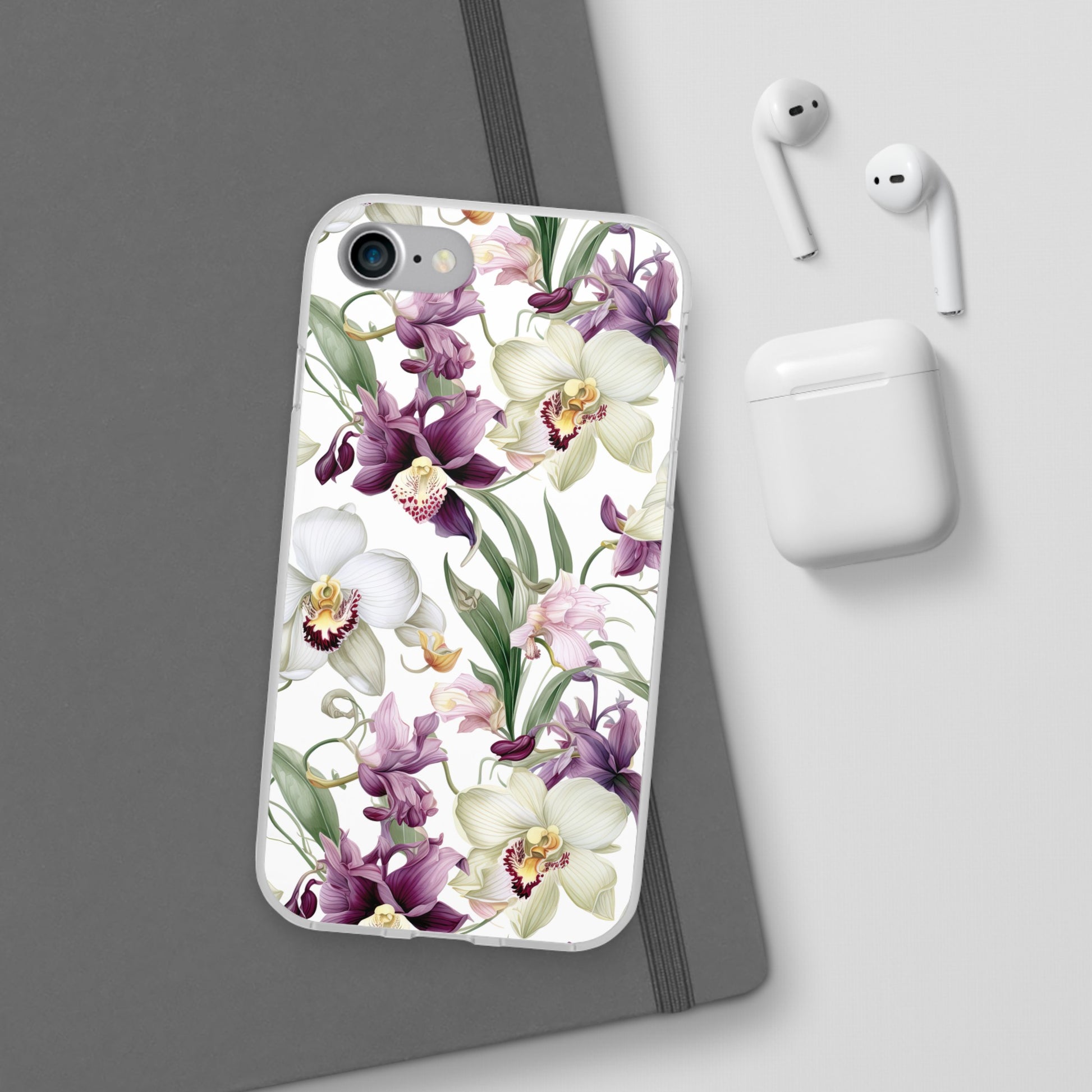 Étui de téléphone flexible orchidée lilas 