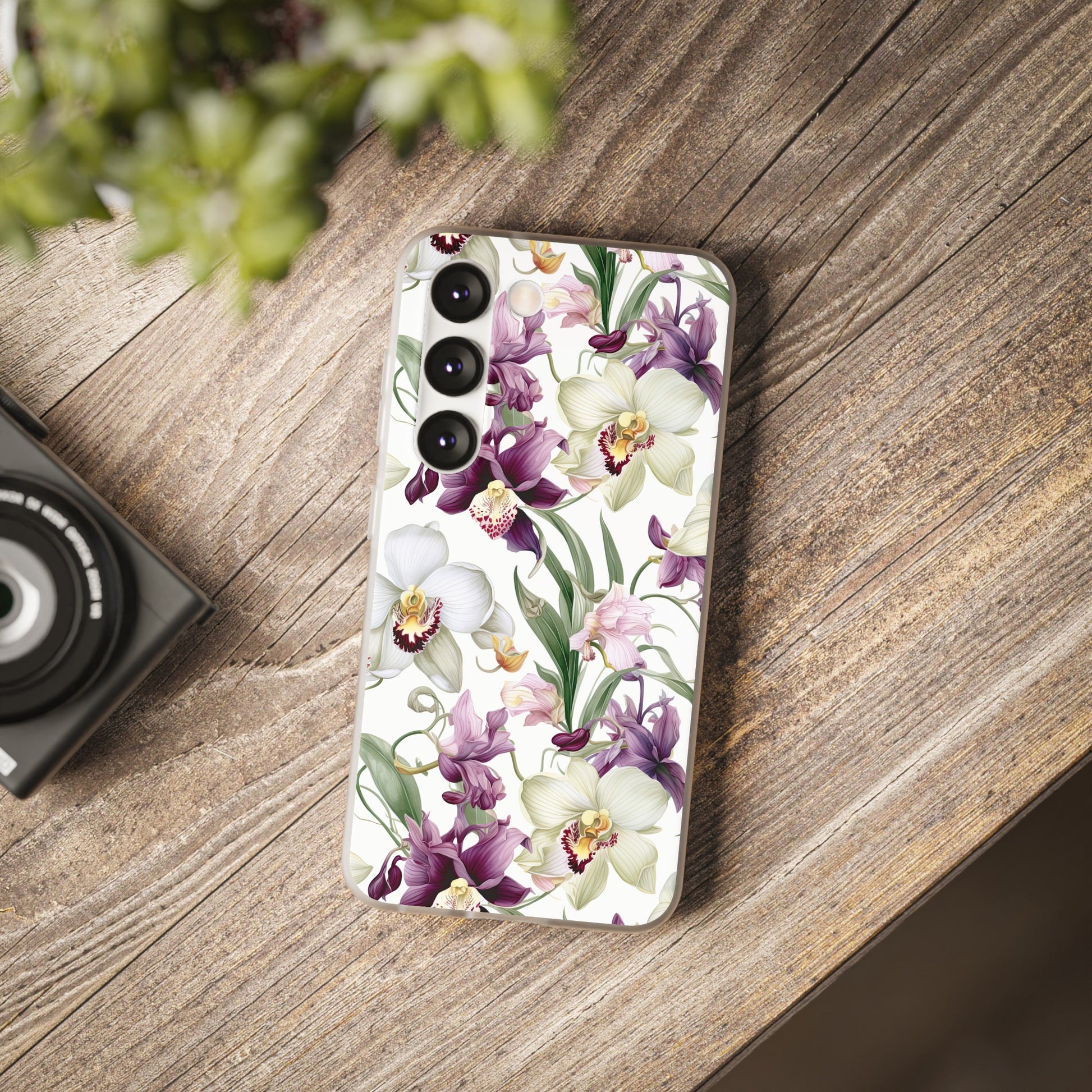 Étui de téléphone flexible orchidée lilas 