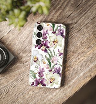 Étui de téléphone flexible orchidée lilas 