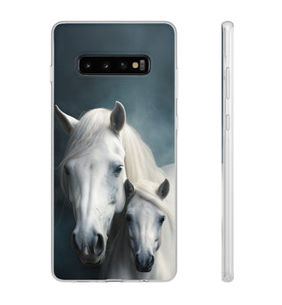 Étui de téléphone flexible cheval blanc 