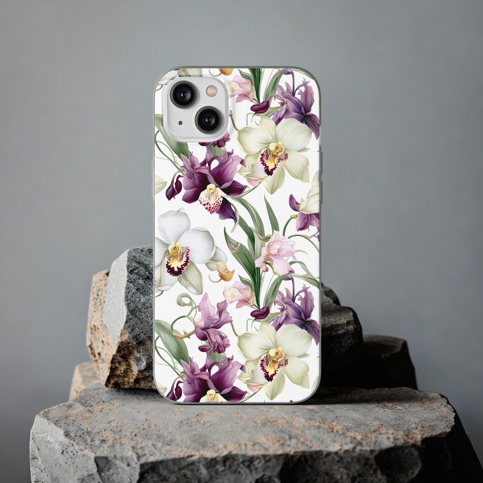 Étui de téléphone flexible orchidée lilas 