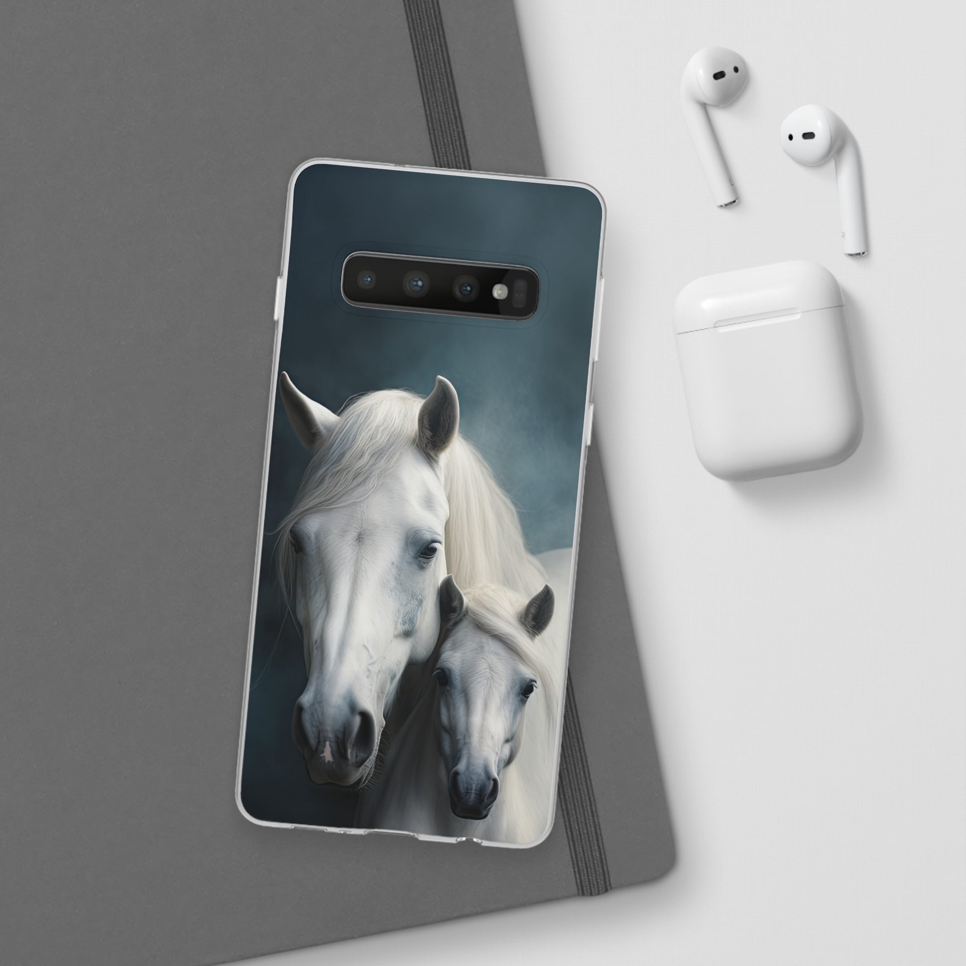 Étui de téléphone flexible cheval blanc 