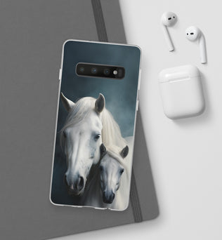 Étui de téléphone flexible cheval blanc 