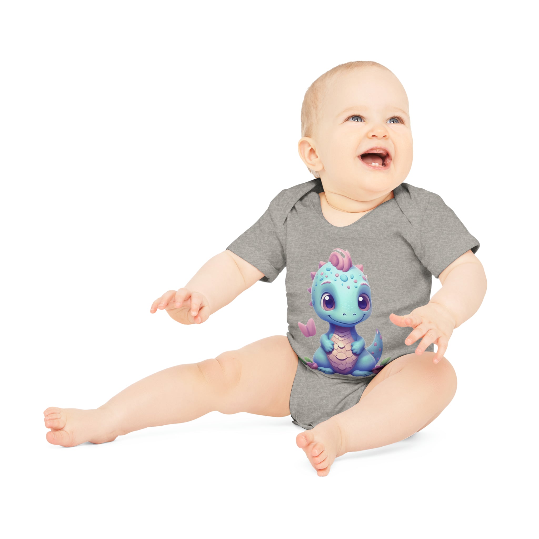 Short-Sleeve Baby Dino Body - Eco-Friendly