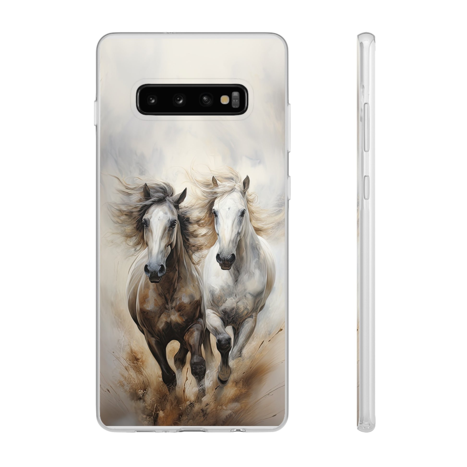 Étui de téléphone flexible sur le thème du cheval « Champions Unleashed »