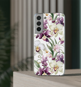 Étui de téléphone flexible orchidée lilas 