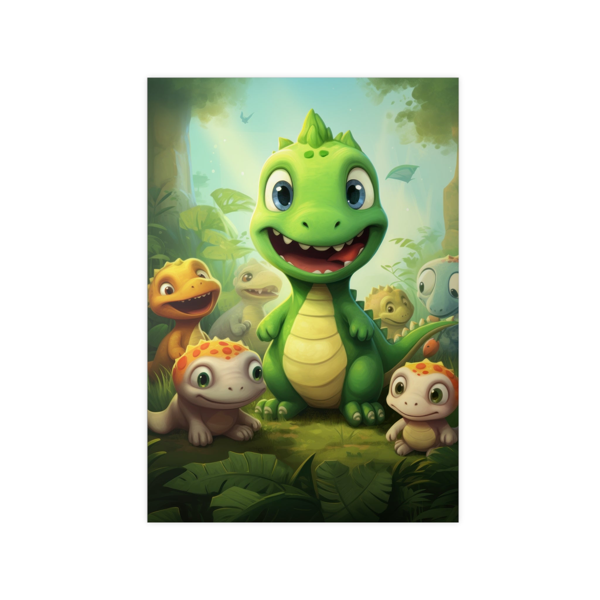 Happy Dinosaurs Poster on Photopaper