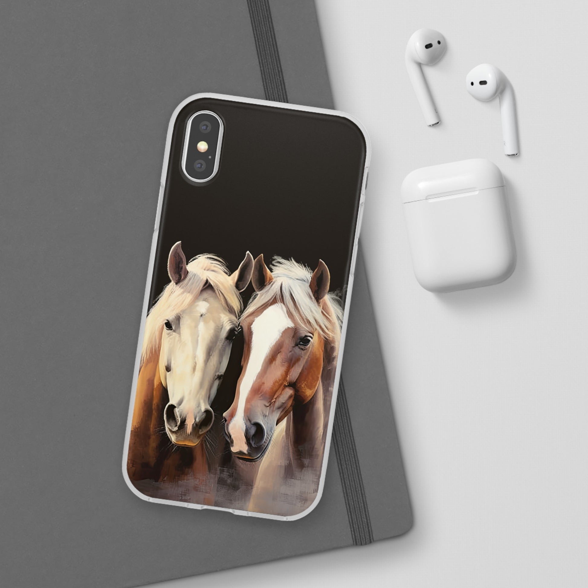 Étui de téléphone flexible pour chevaux « Compagnons fiables »