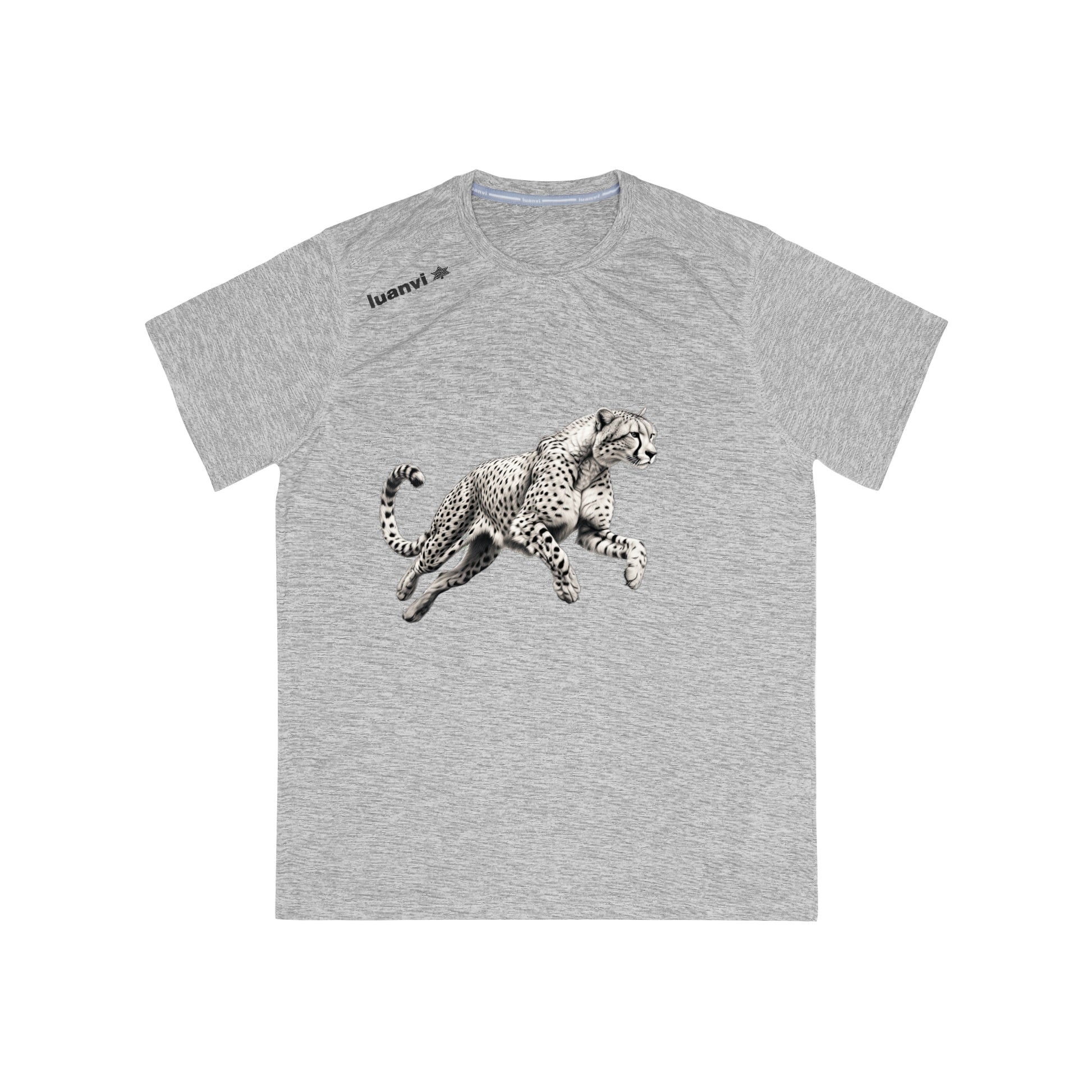 Men's Sports T-shirt with Running Cheetah