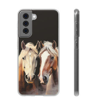 Étui de téléphone flexible pour chevaux « Compagnons fiables »