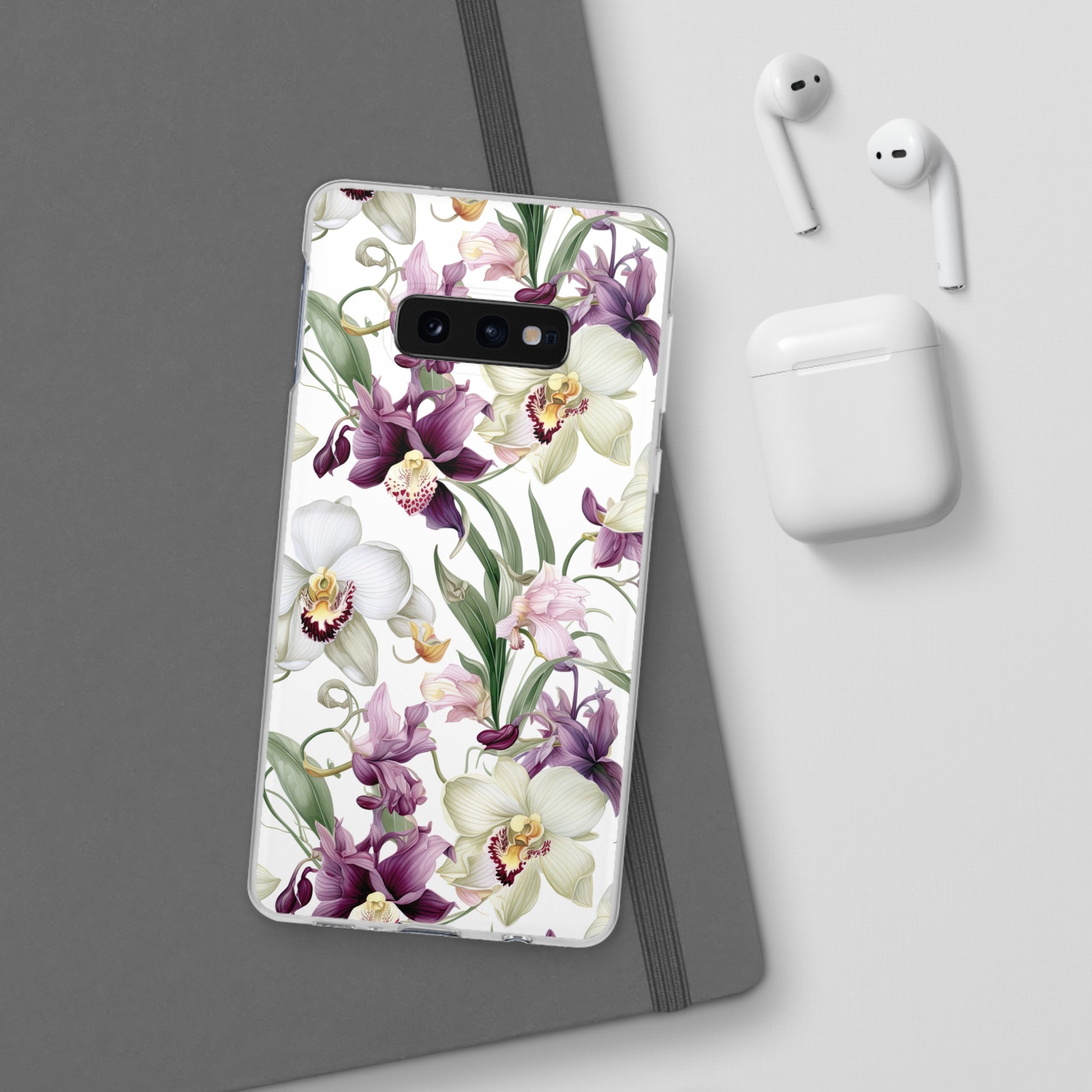 Étui de téléphone flexible orchidée lilas 