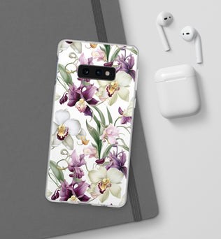 Étui de téléphone flexible orchidée lilas 