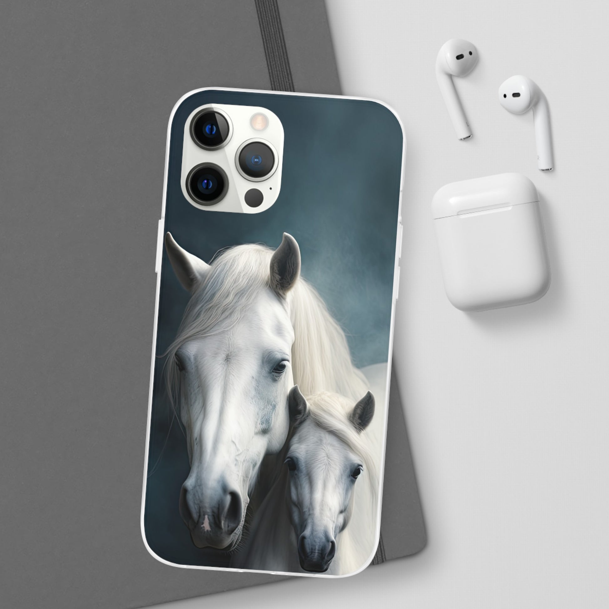 Flexible White Horse Phone Case