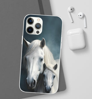 Flexible White Horse Phone Case