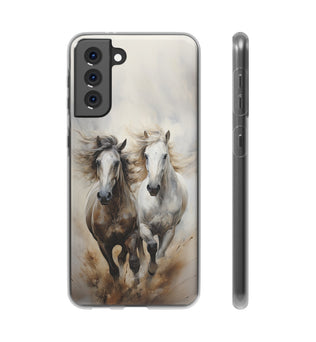 Étui de téléphone flexible sur le thème du cheval « Champions Unleashed »