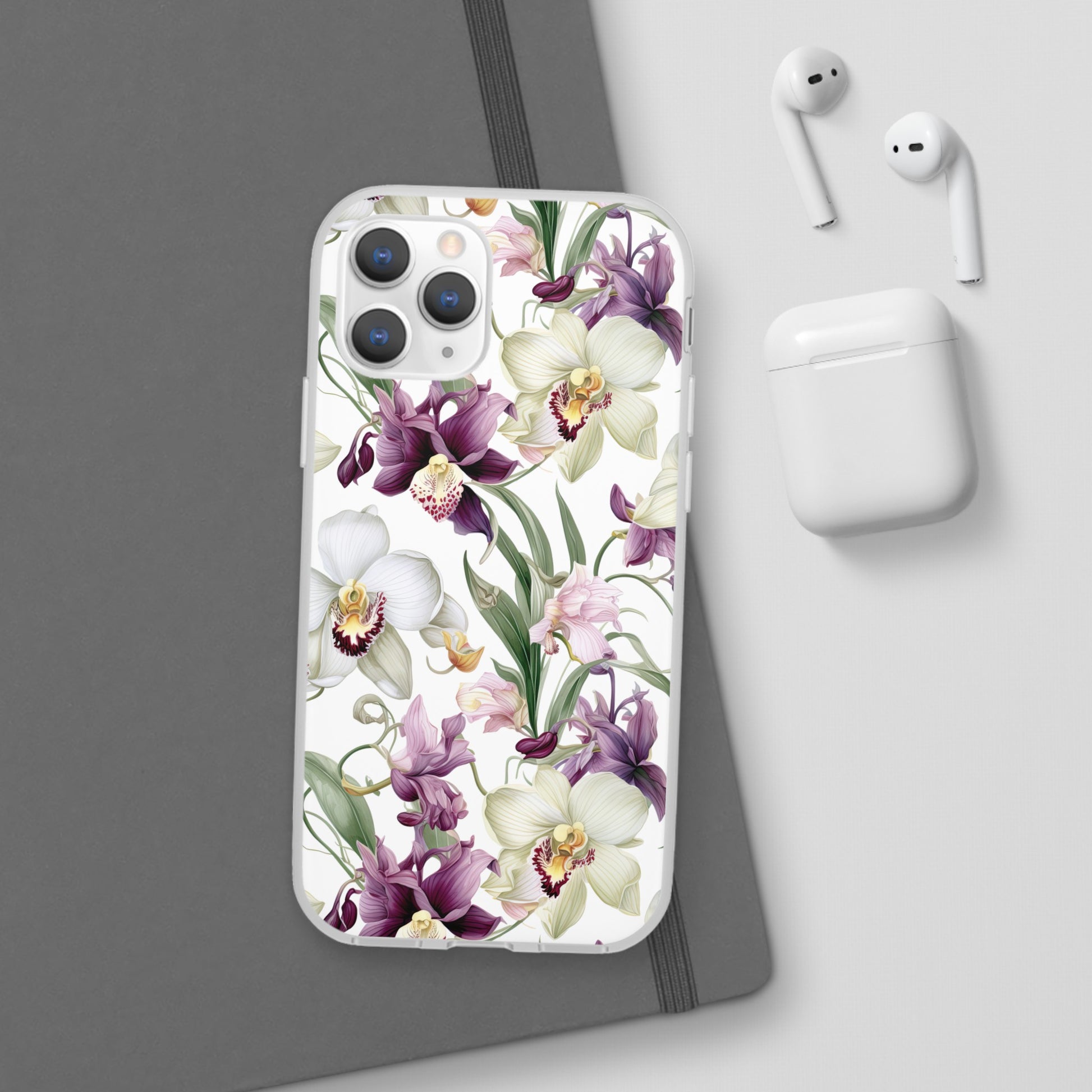 Étui de téléphone flexible orchidée lilas 