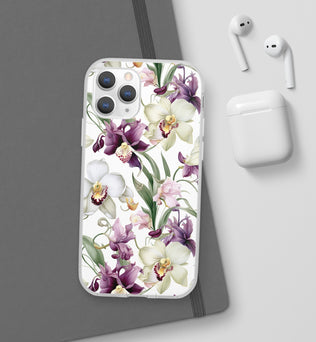 Étui de téléphone flexible orchidée lilas 