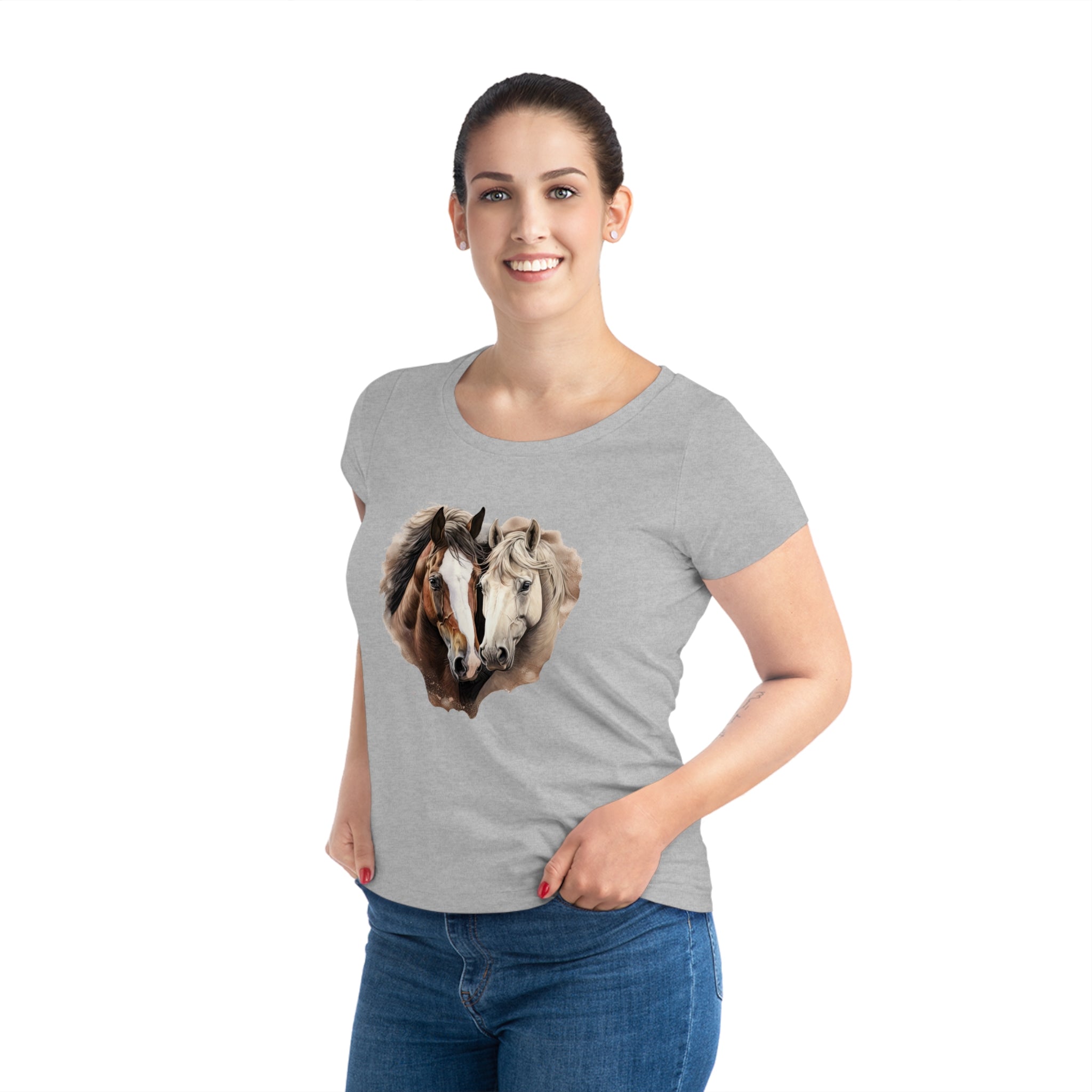 Majestic Mane Women's Horse T-shirt - Eco-Friendly