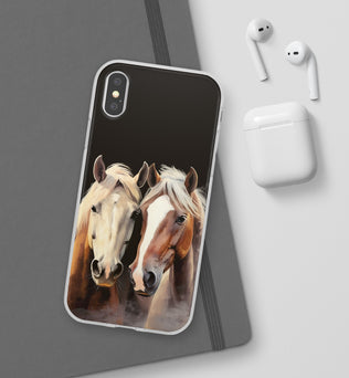 Étui de téléphone flexible pour chevaux « Compagnons fiables »