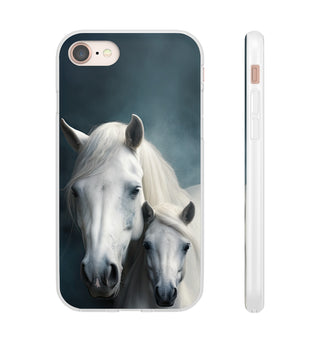 Flexible White Horse Phone Case