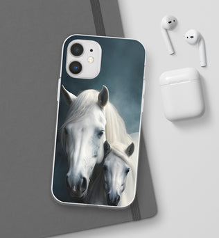 Étui de téléphone flexible cheval blanc 