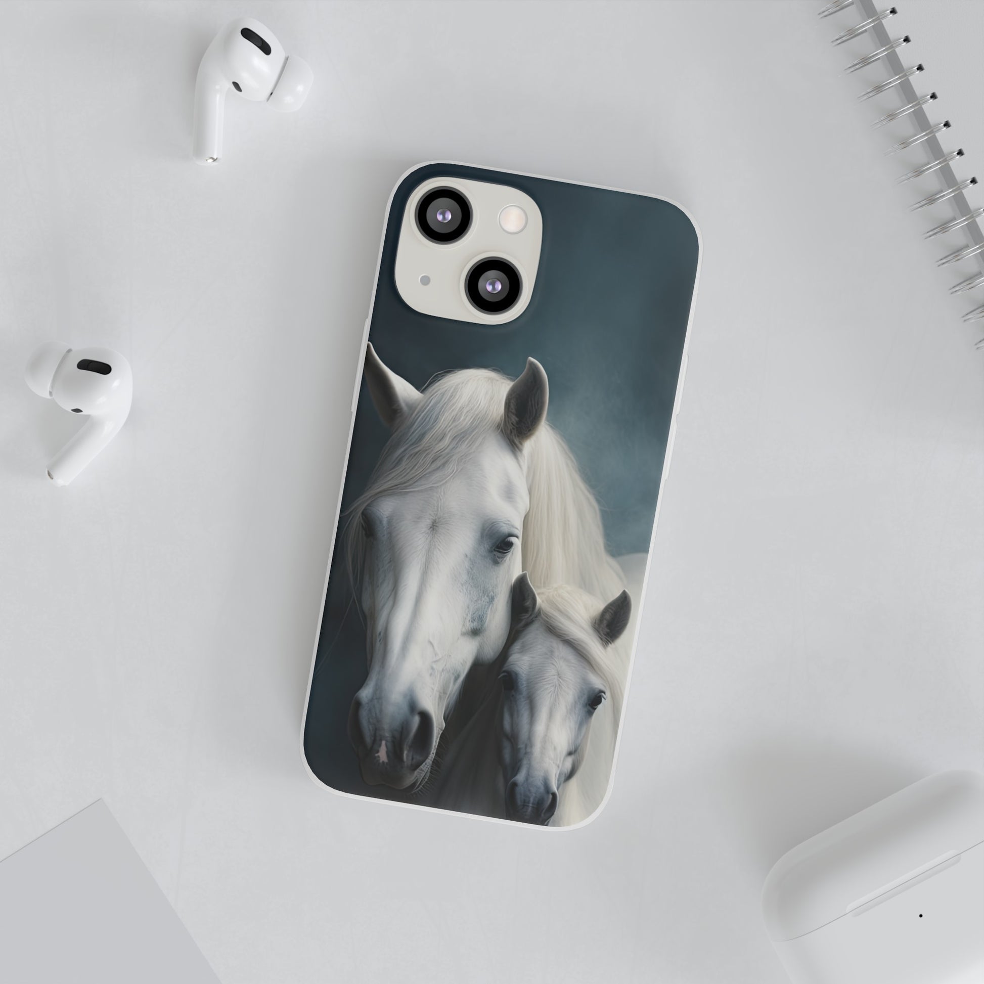 Flexible White Horse Phone Case