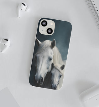 Flexible White Horse Phone Case