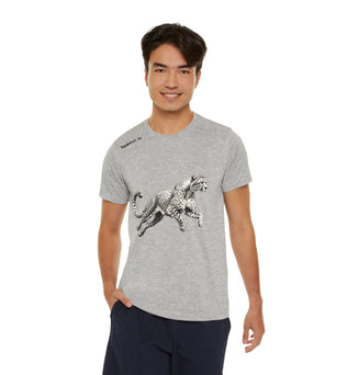 Men's Sports T-shirt with Running Cheetah